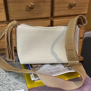 Rothy's Cream and Tan Crossbody Bag
